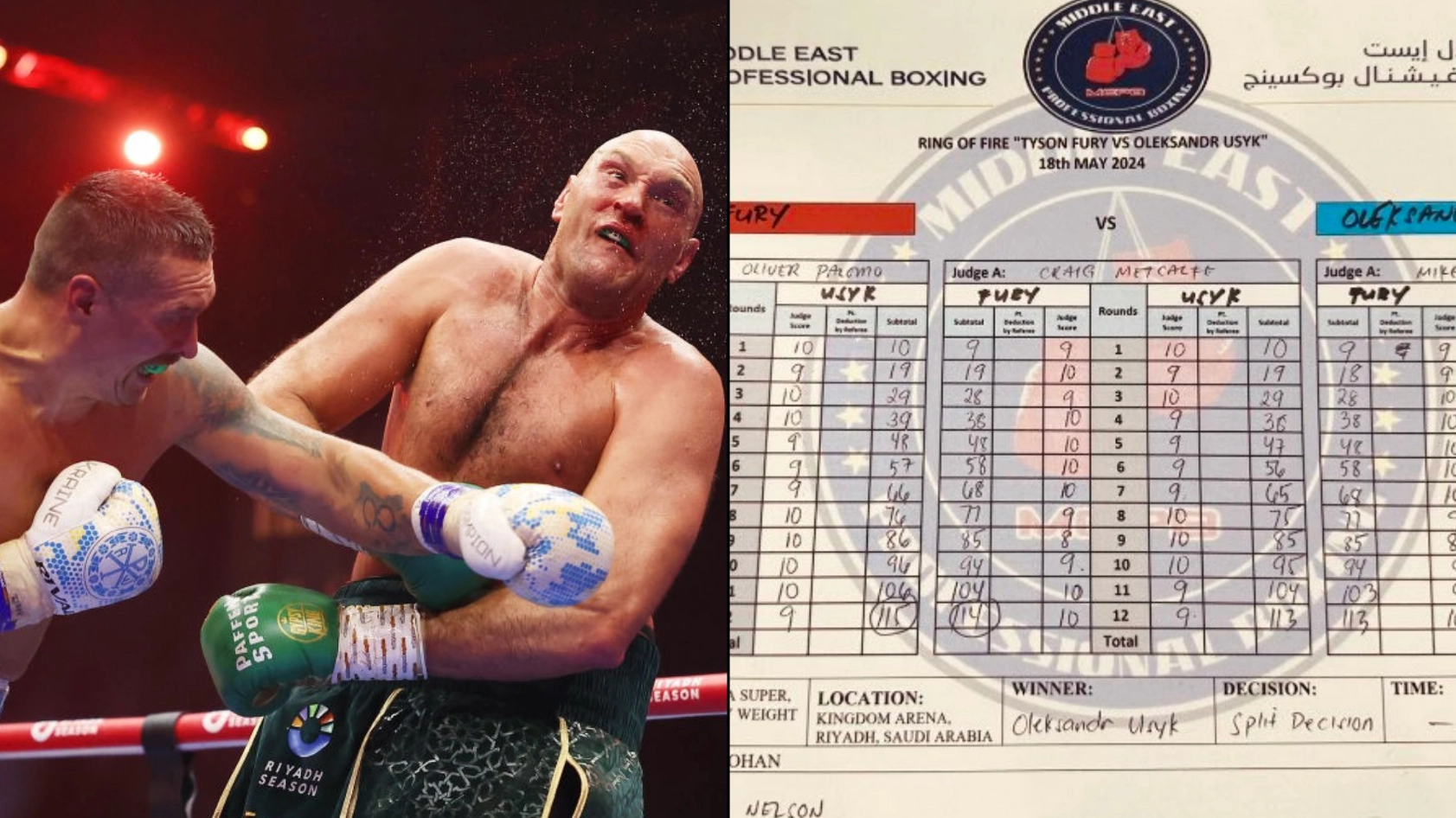 Boxing fans label judges 'embarrassing' after official Fury v Usyk scorecards are revealed