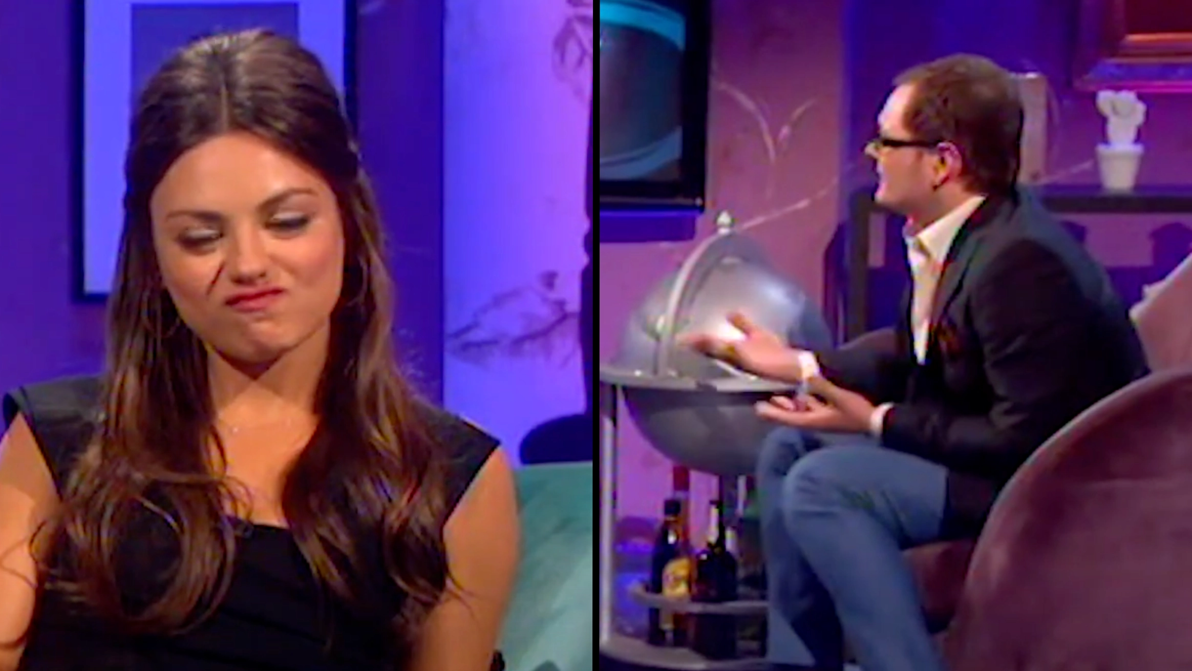 Alan Carr asked Mila Kunis 'have I pushed wrong button' after awkward reaction to his question about sex