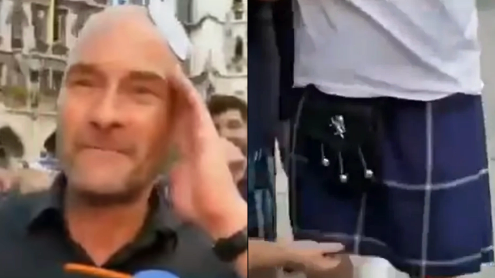 German TV reporter left stunned after finding out what's under Scotsman's kilt during live broadcast