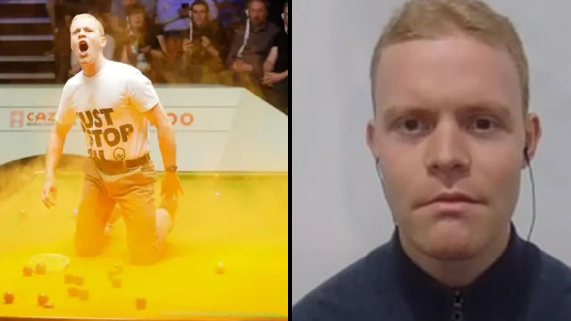 Activist who powder-bombed World Snooker Championships has been arrested six times in a year