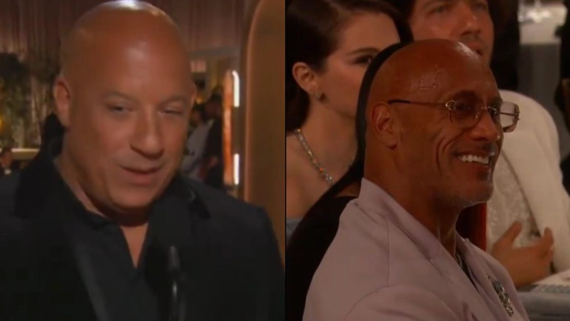 Viewers notice The Rock’s reaction to Vin Diesel greeting at the Golden Globes following their feud