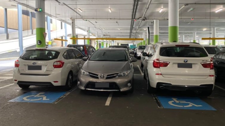 Driver slammed for horrific parking attempt in shopping centre