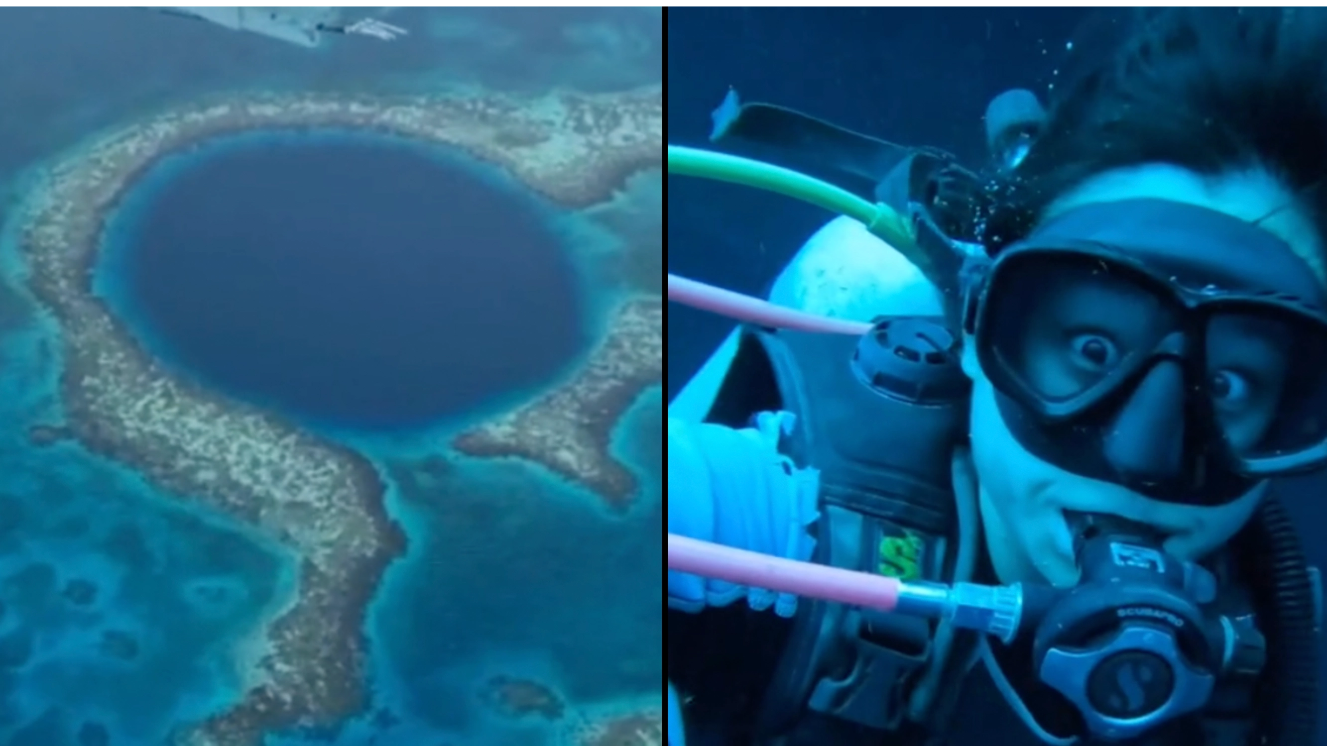 Woman dives through famous Great Blue Hole and makes terrifying discovery which will put tourists off