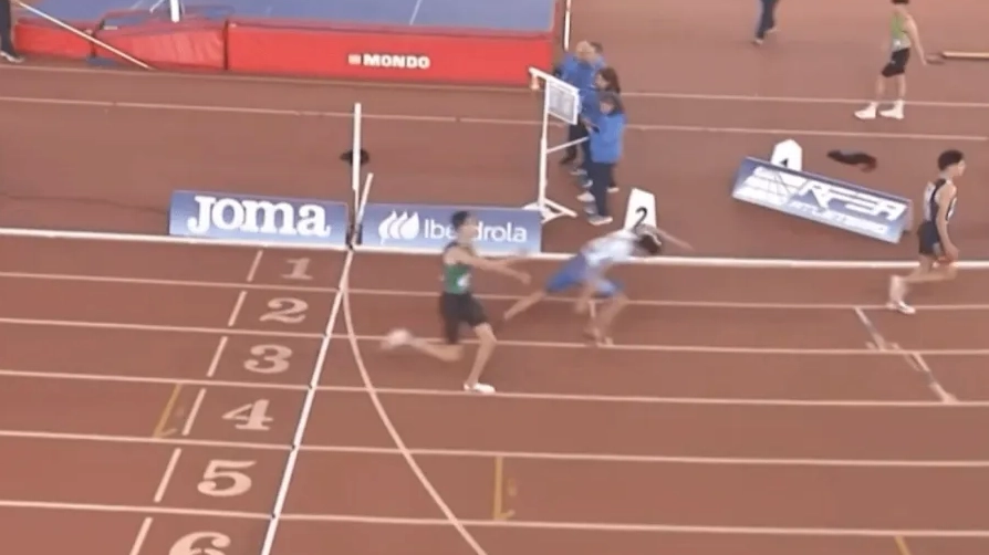 Athlete disqualified from 1500m race for shameful act towards opponent just centimetres from finish line