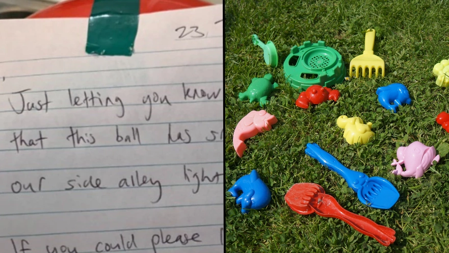 Angry man sends note to neighbours as children continue to throw stuff into his garden
