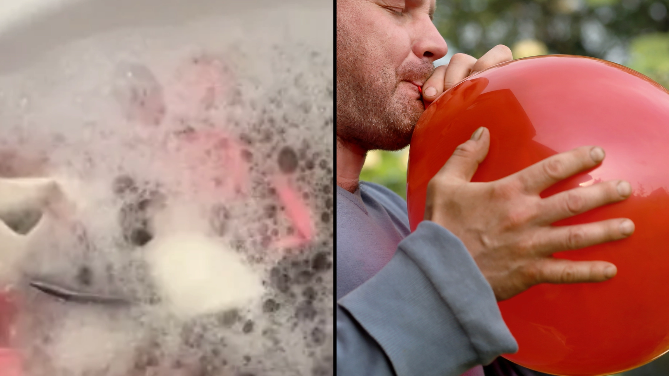 Woman shows video as a warning to always wash balloons before blowing them up