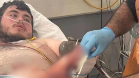 Heroic lad jumps in to save woman and newborn baby being attacked by three dogs