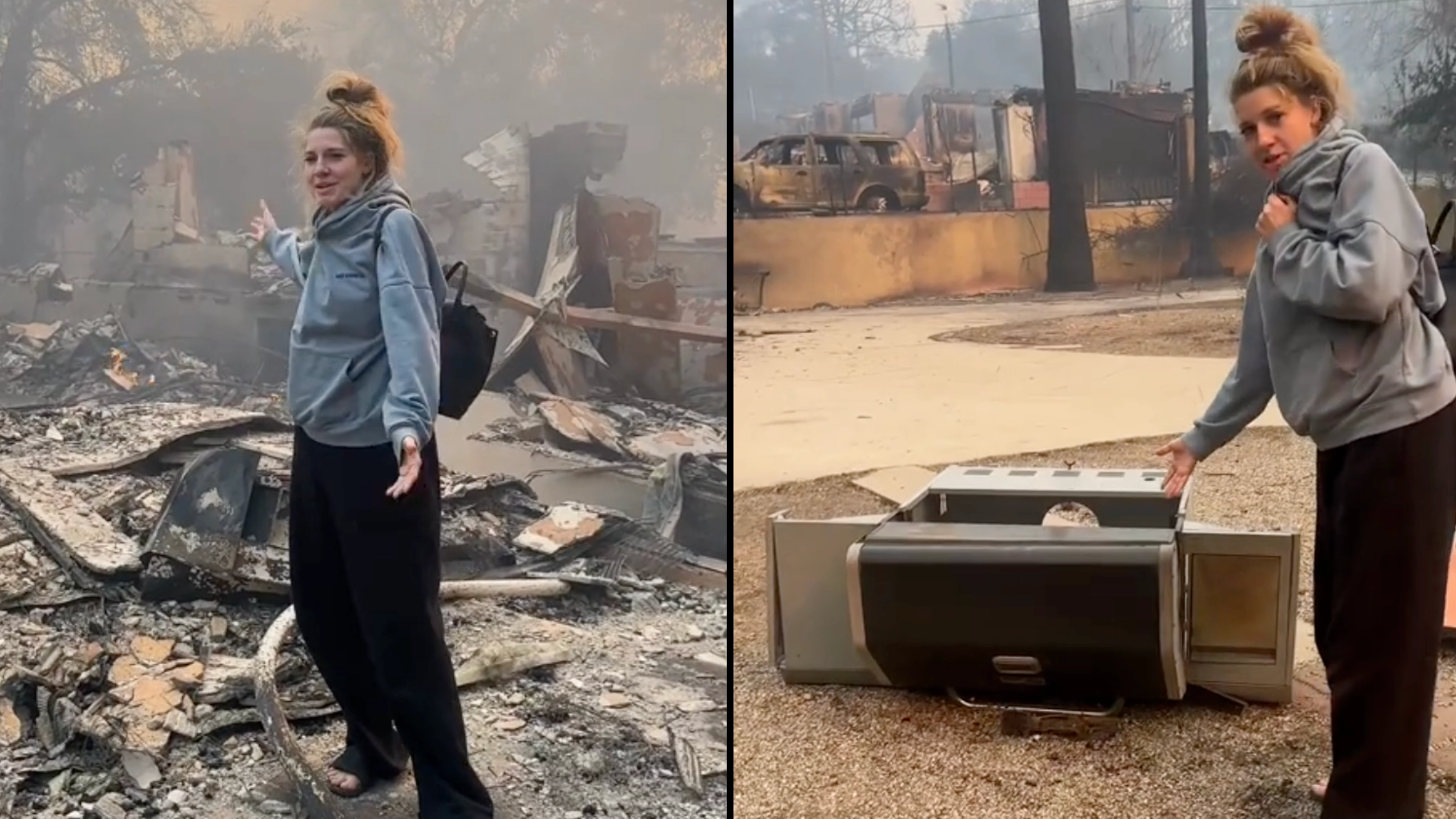 Woman does ‘welcome to my crib’ tour of home after it burned down in LA wildfires