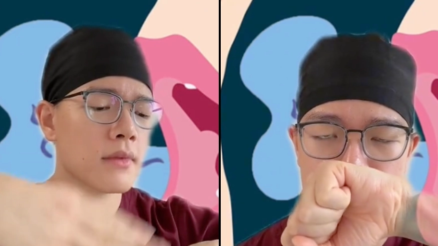 Dentist shows trick you can use to check yourself for bad breath