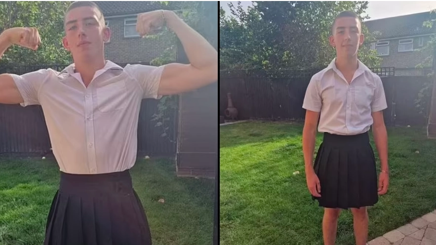 Lad forces school to make uniform rule change after turning up to class in skirt