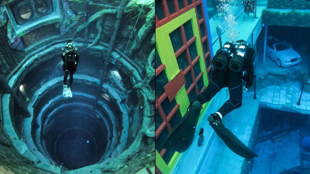 World's deepest swimming pool has hidden 'underwater city' 200 feet down