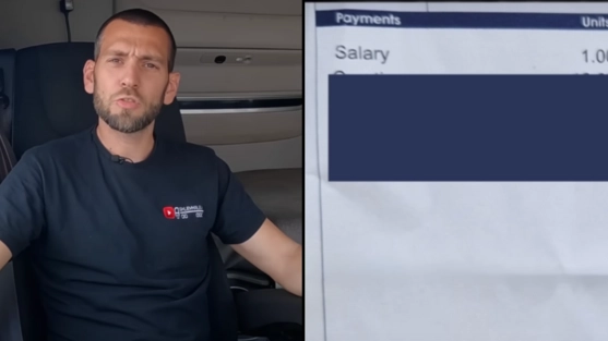 Professional truck driver shares payslip showing shocking amount he makes per year