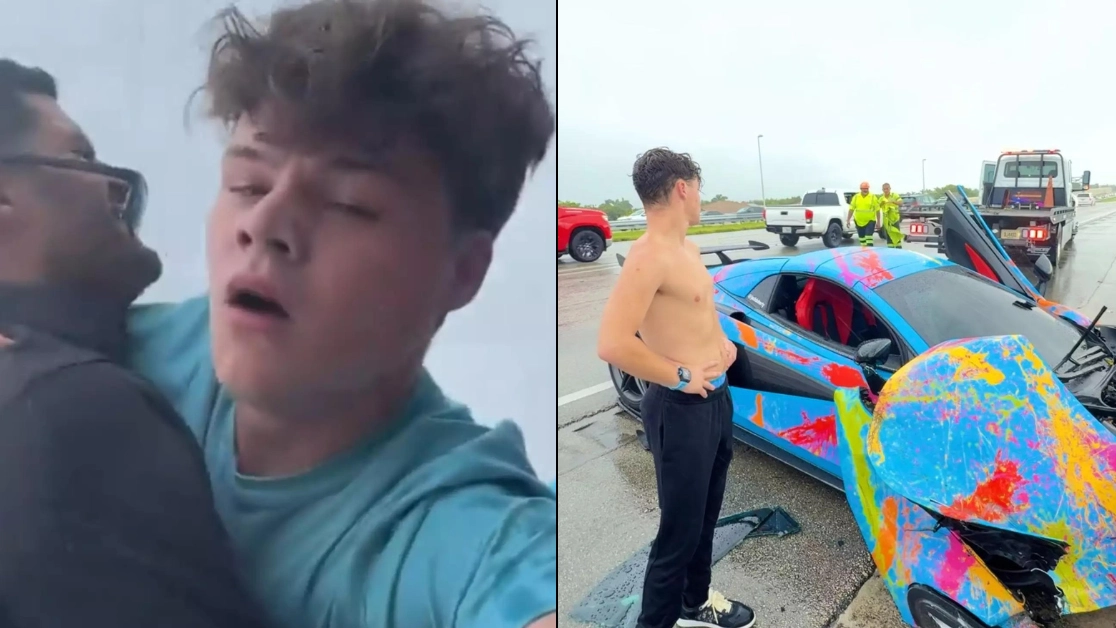 YouTuber banned from popular streaming site after crashing £150k McLaren while using phone on highway