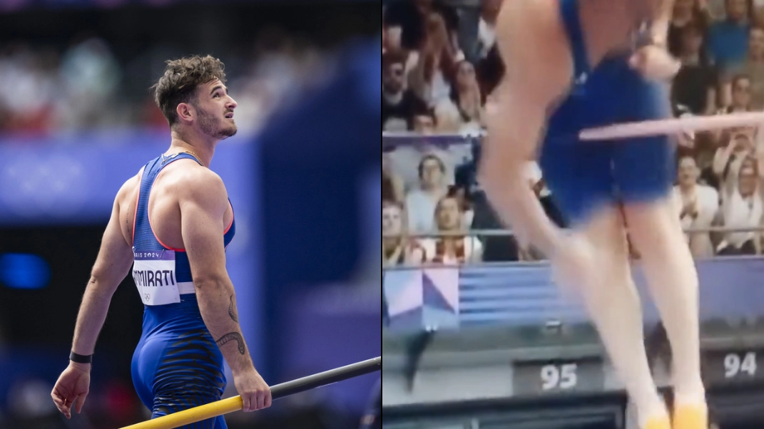 Olympic pole vaulter failed to clear target height after surprising body part unfortunately caught bar
