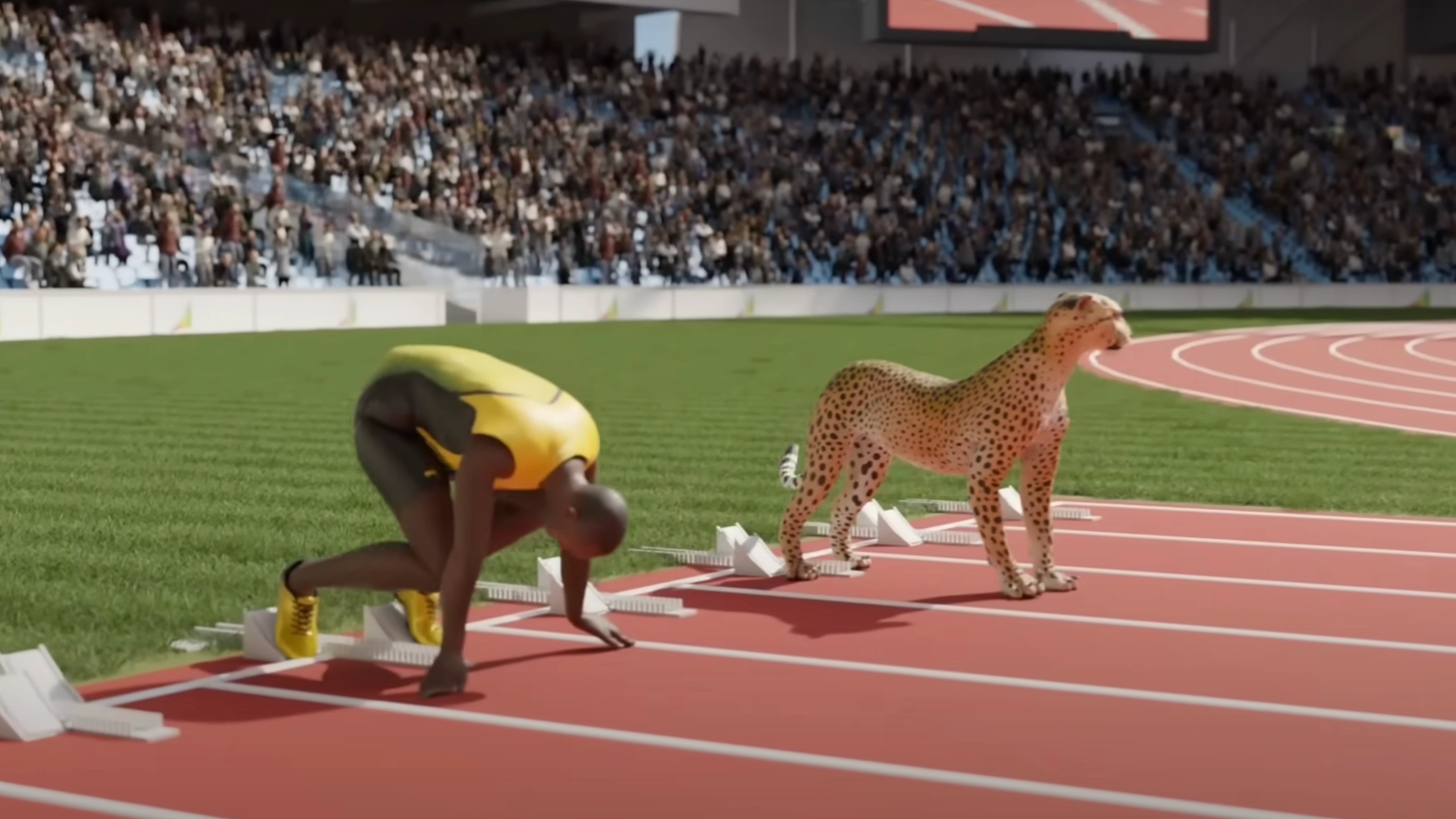Mind-blowing simulation shows how Usain Bolt would compare in race against a cheetah