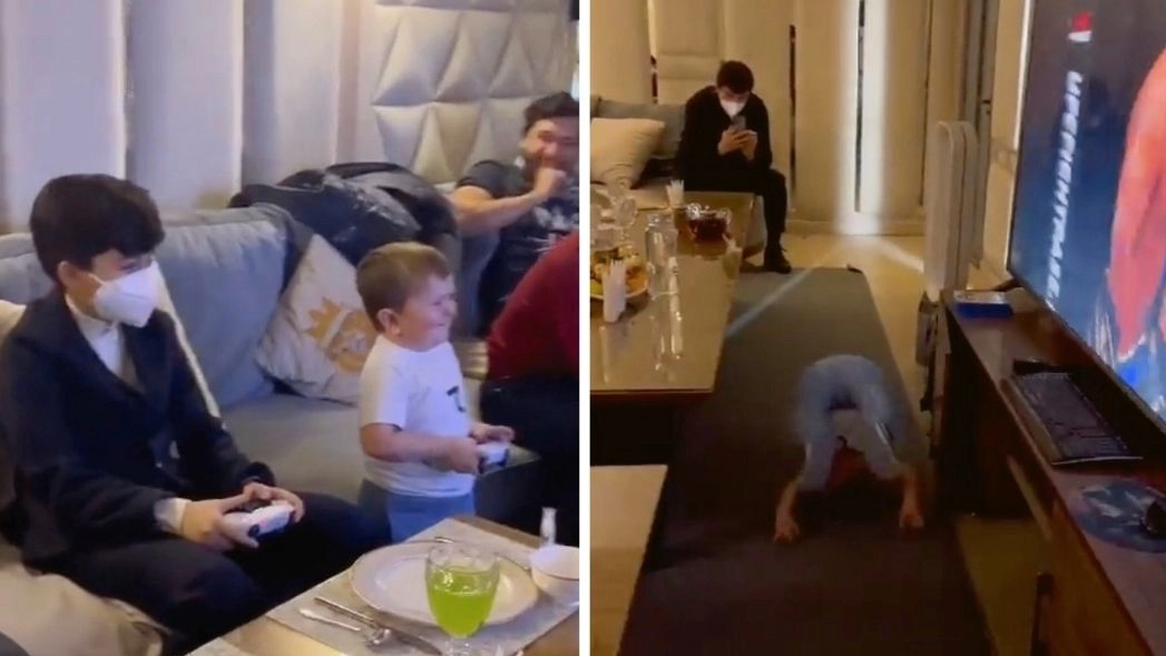 Hasbulla Celebrates Winning UFC Game With Front Roll And His Iconic Laugh