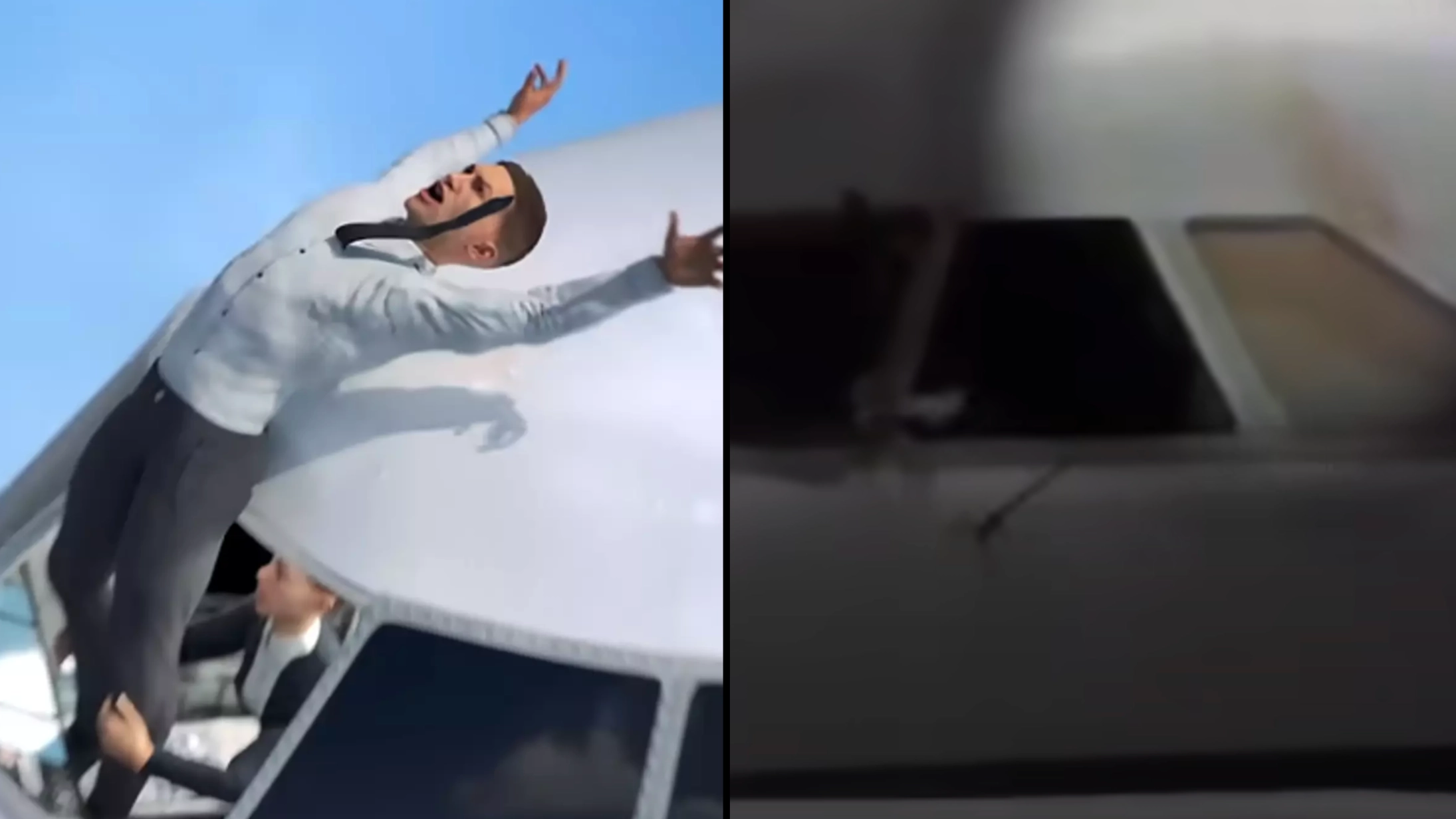 Horrifying real life footage shows what happened to plane after pilot was sucked out of cockpit mid-flight