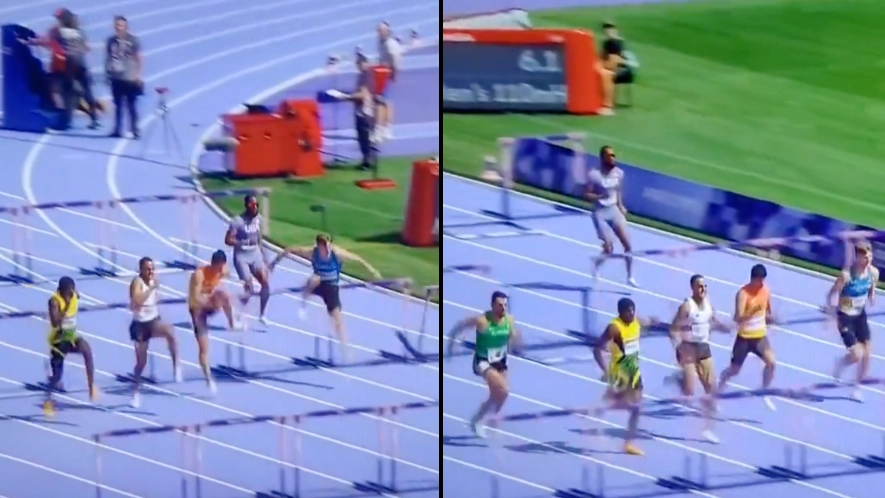 Top Olympic 110m hurdler leaves viewers in shock after jogging through race