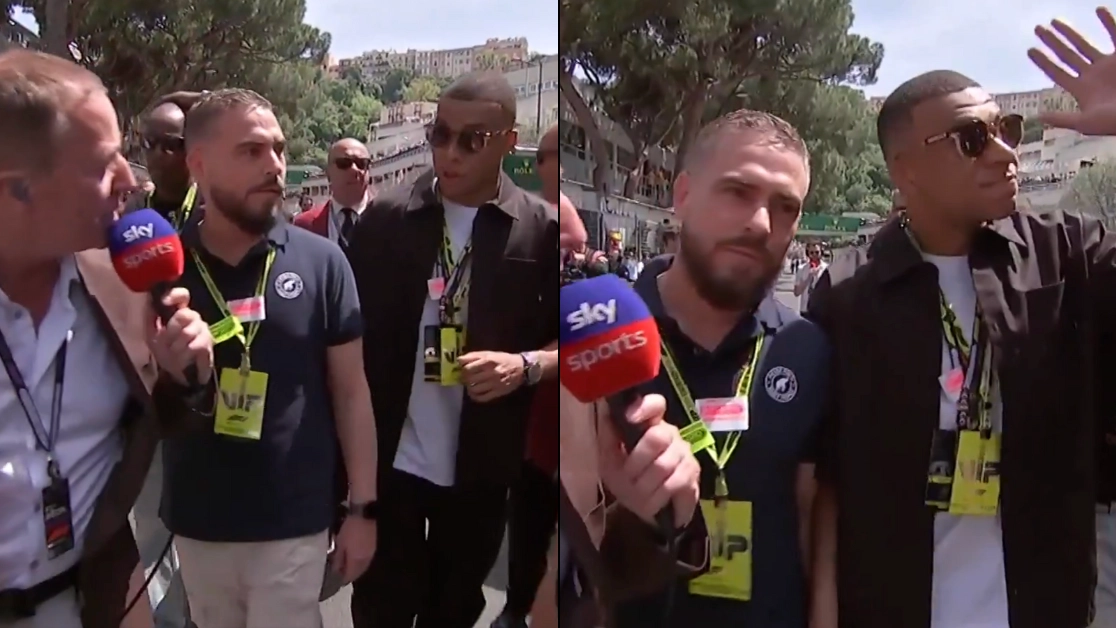 Martin Brundle tells Kylian Mbappe’s bodyguard ‘I’m in charge’ in incredible exchange at Monaco Grand Prix