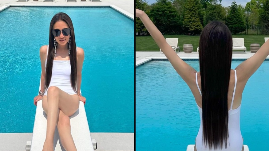 Fans are all left with the same question after seeing new photos of Vera Wang by swimming pool