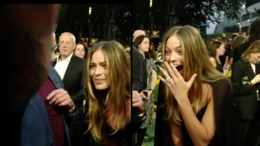 Margot Robbie speechless after man shows her his tattoo of her face