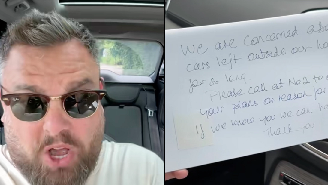 Man decides to confront ‘concerned’ neighbours after bizarre note left on his parked car