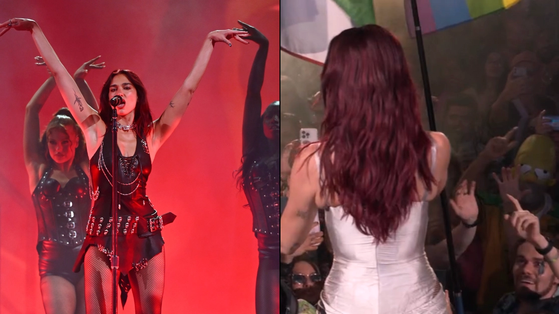 Glastonbury fans quick to spot 'celebrity' in front row for Dua Lipa as she sings in the crowd
