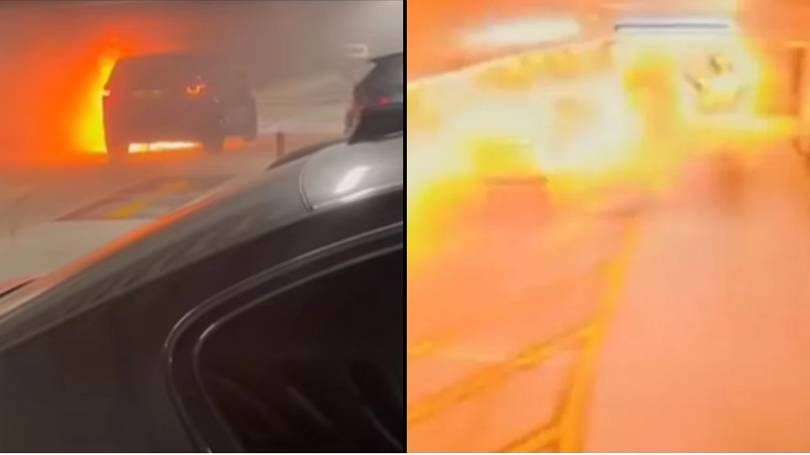 Disruption set to last 'for days' after burning car thought to have caused fireball through UK airport car park