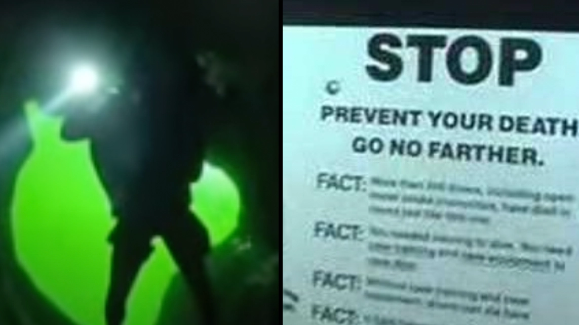 Scuba diver shows how dangerous underwater cave dubbed 'Everest of diving' can be