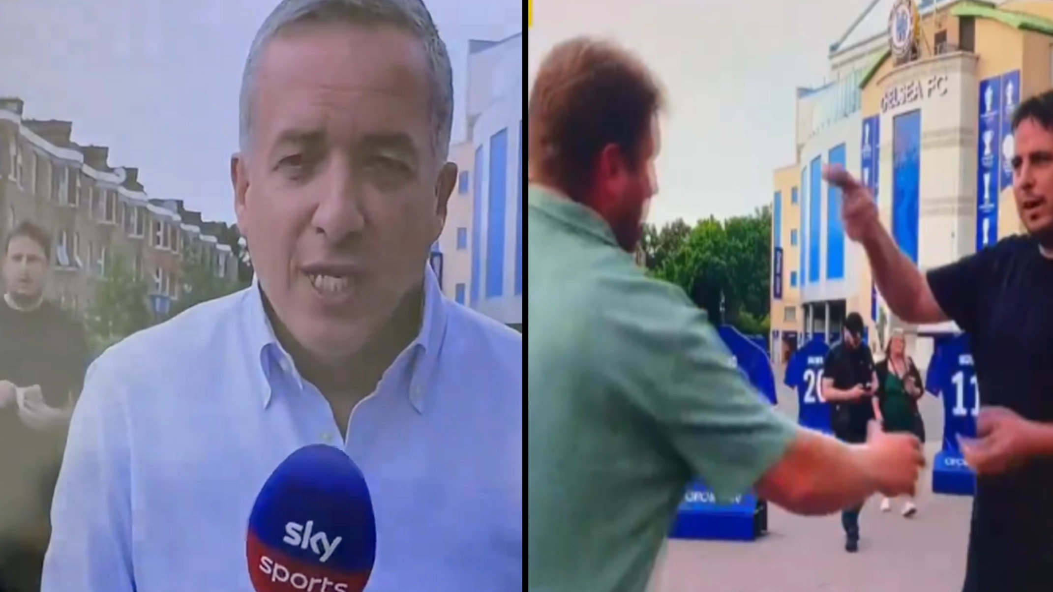 Sky Sports issues apology after man holds 'rubber testicles' behind reporter during transfer deadline day