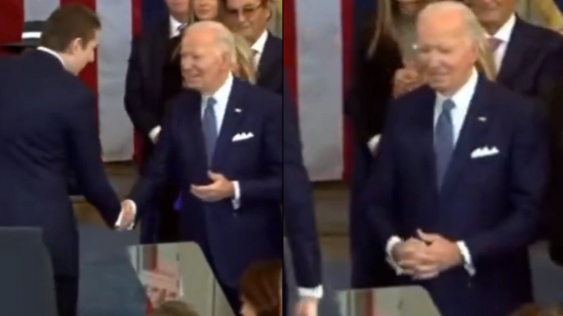 People left baffled over Barron Trump’s mysterious exchange with Joe Biden at his dad’s inauguration