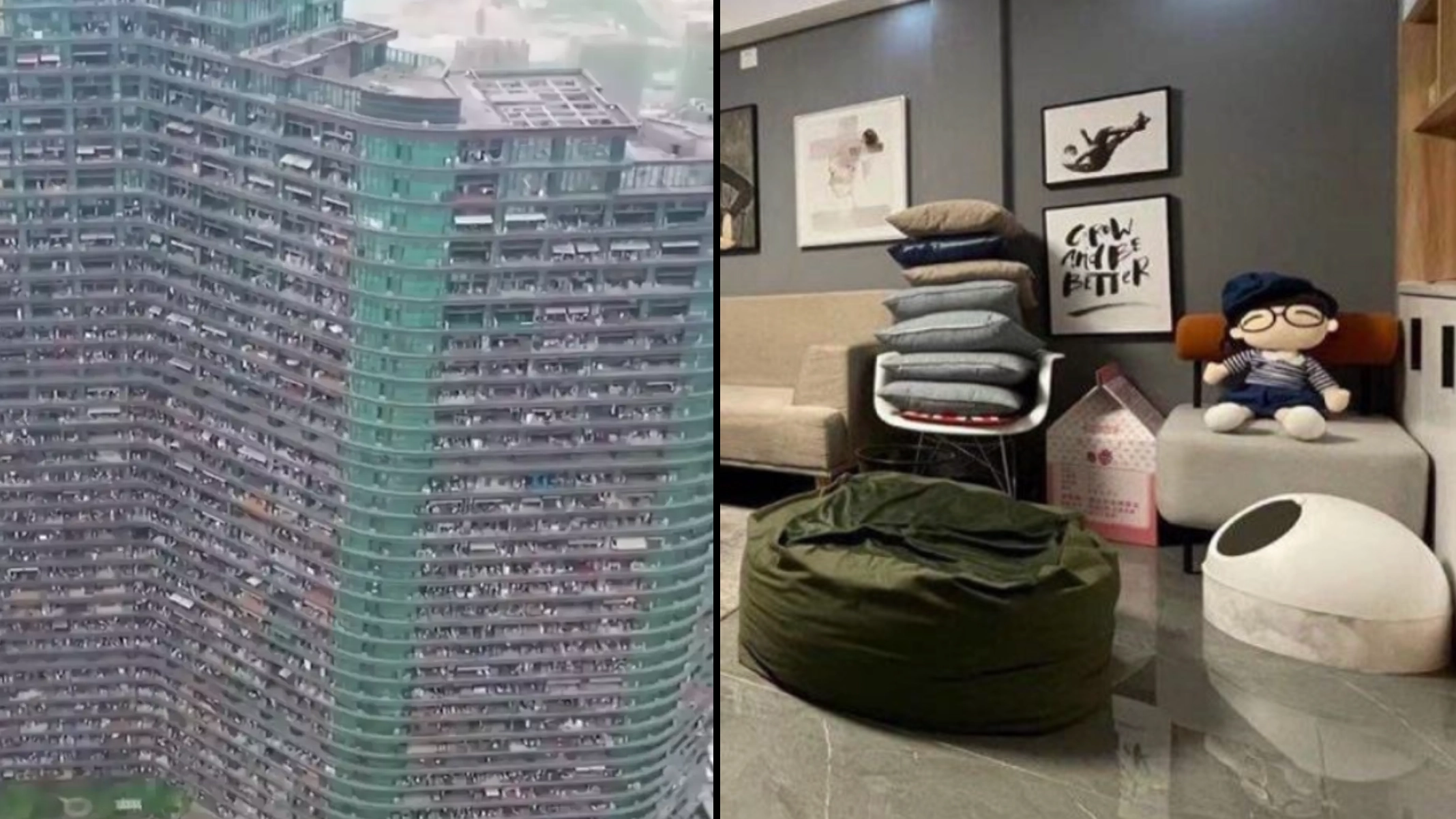 Inside flat from Black Mirror style building where 20,000 people live