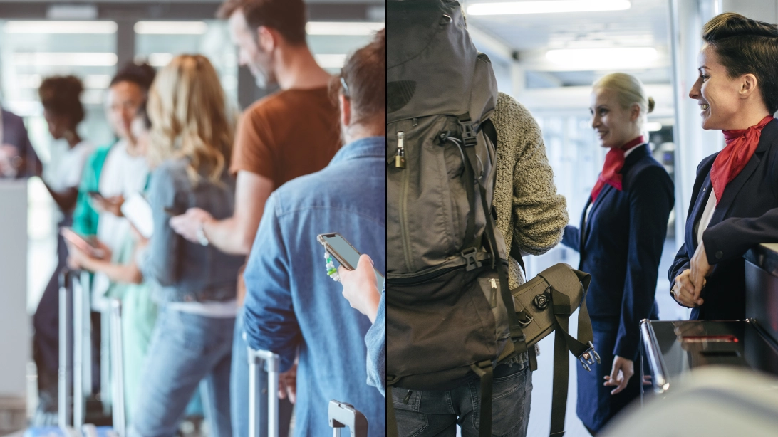 Airline workers' secret name for people who get in the queue early to board the plane