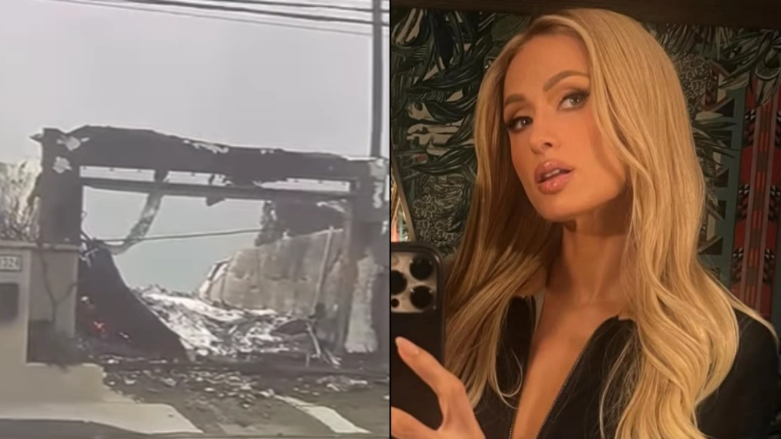 Paris Hilton is 'heartbroken' as she has to watch her home burn down live on TV
