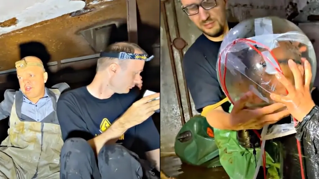 YouTubers went diving in DIY scuba outfit under radioactive Chernobyl power unit