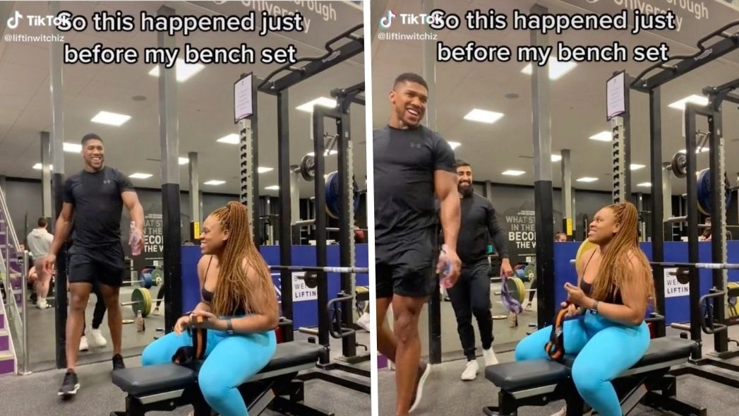 Woman's Priceless Reaction As Anthony Joshua Walks By And Talks To Her At Gym