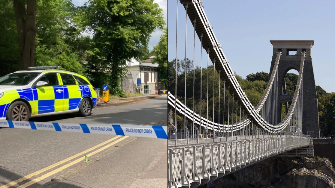 Manhunt after 'human remains' found in suitcases left on bridge