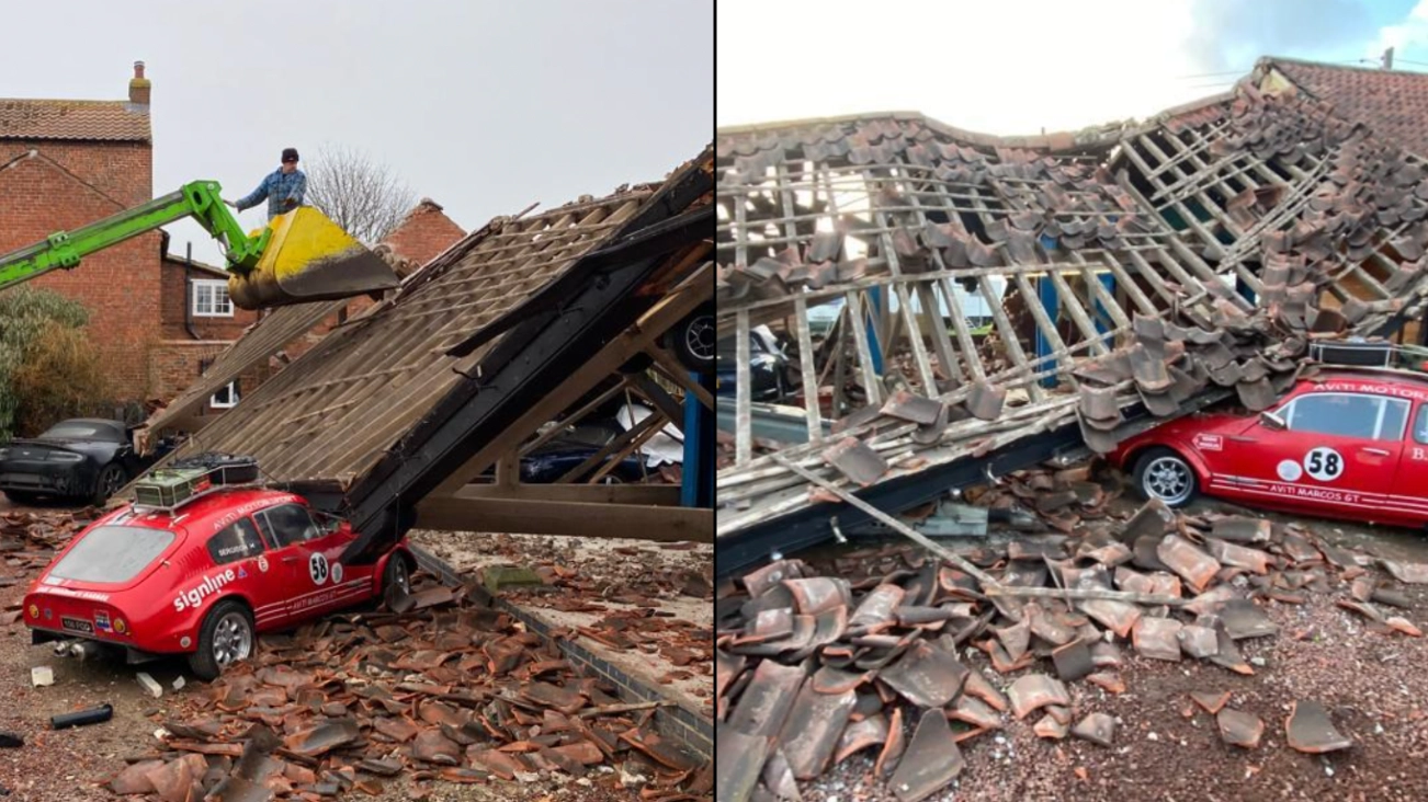Classic Car Collection Destroyed By Barn Collapsing In Storm Eunice