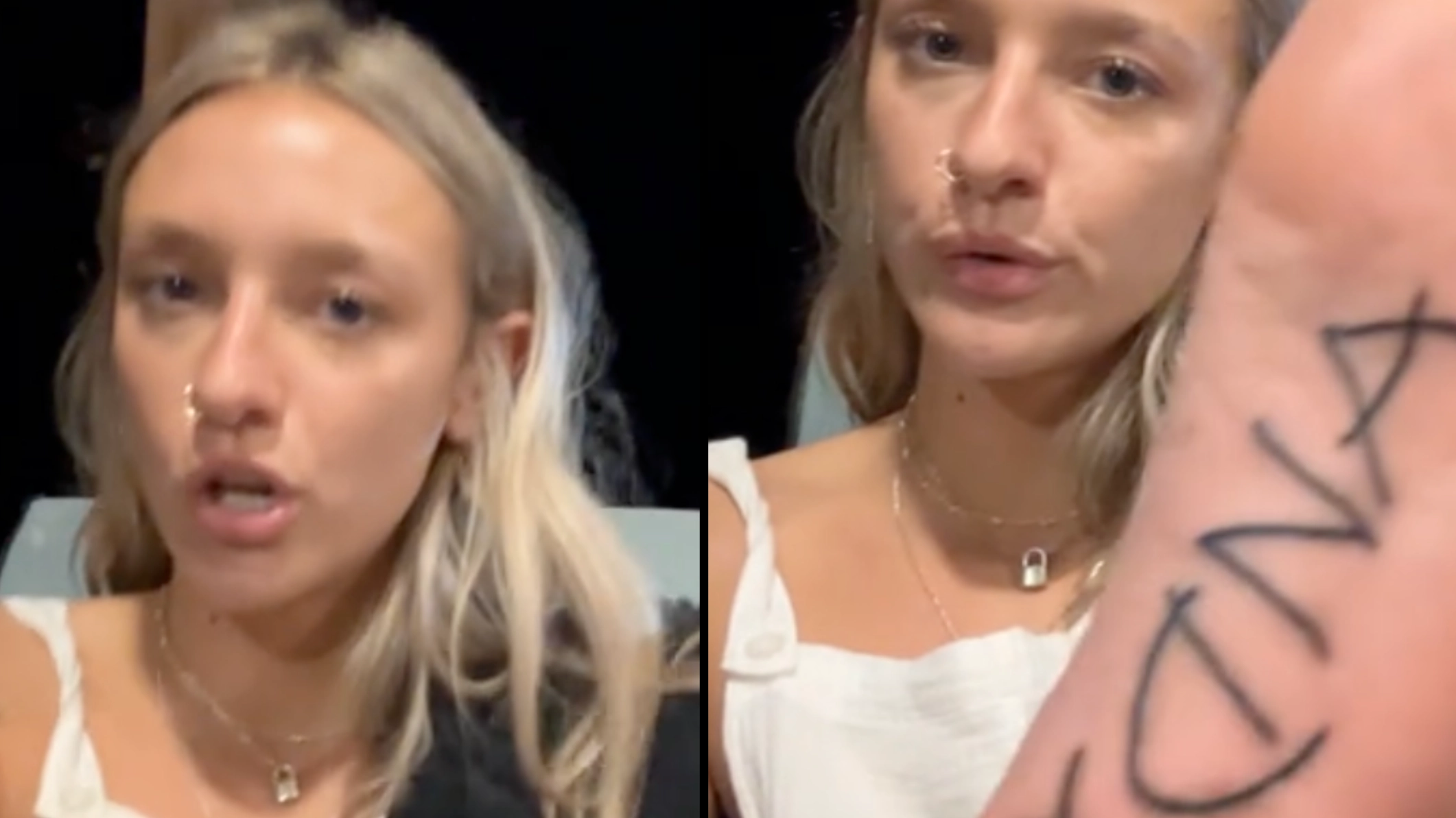 People in hysterics as woman gets Toy Story tattoo while 'not sober'