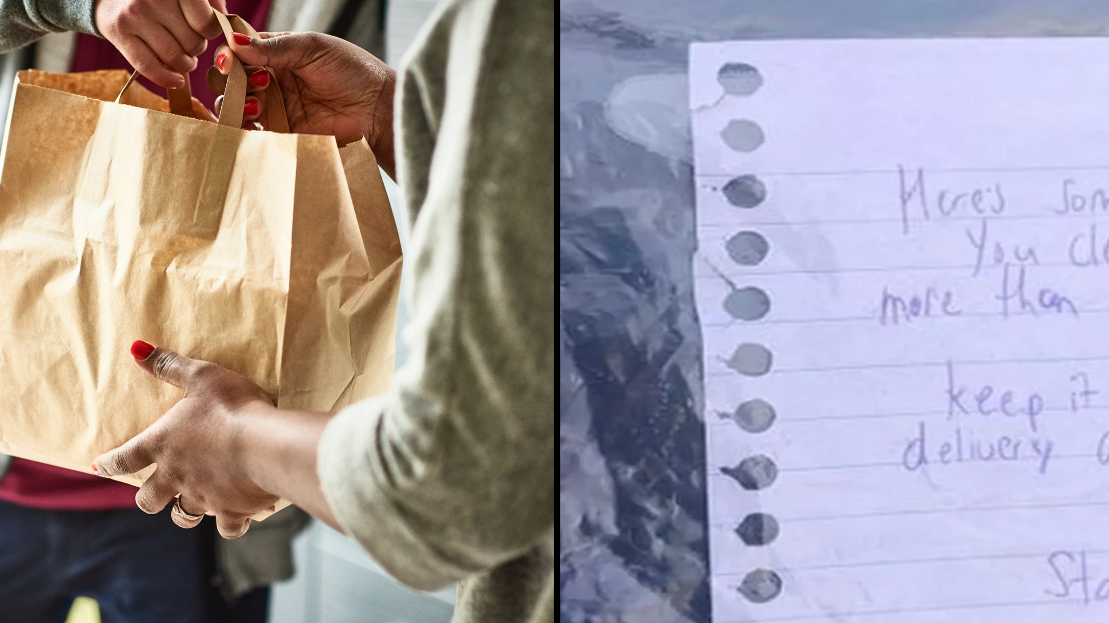 Delivery driver leaves 'passive aggressive' note to customer despite getting £6 tip