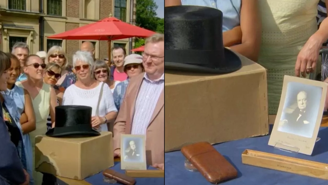 Antiques Roadshows guests stunned when box of Winston Churchill's items found at tip gets valued