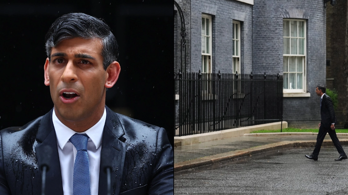 Reason why 90's classic blasted over a soggy Rishi's general election announcement