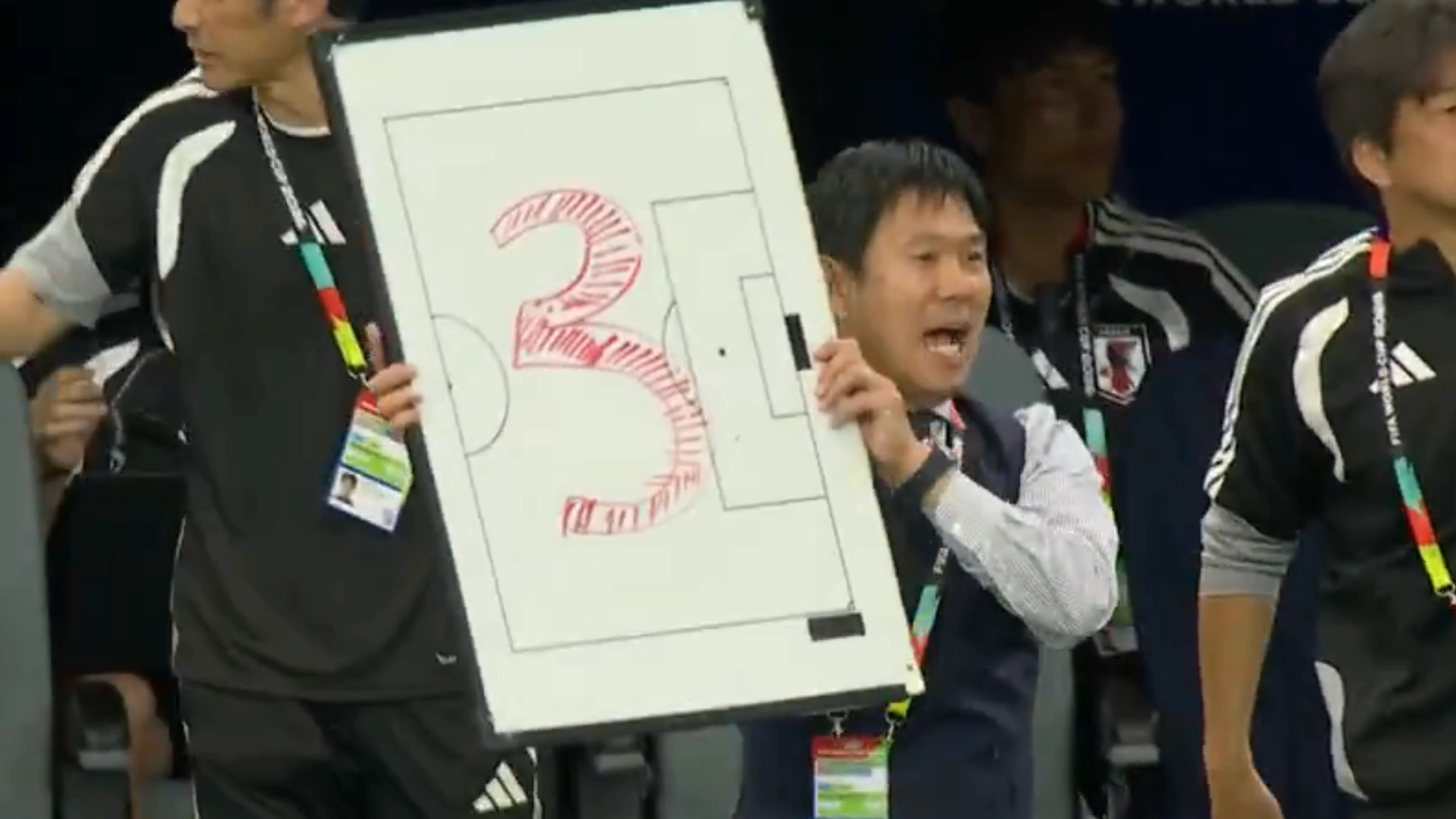 Japan's bizarre whiteboard tactic explained as team manage to score last minute equaliser