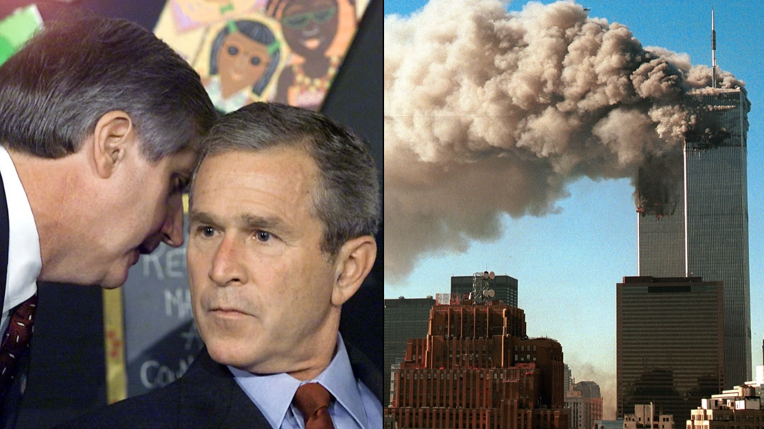 Haunting words whispered in President Bush's ear when he was alerted of the 9/11 attacks