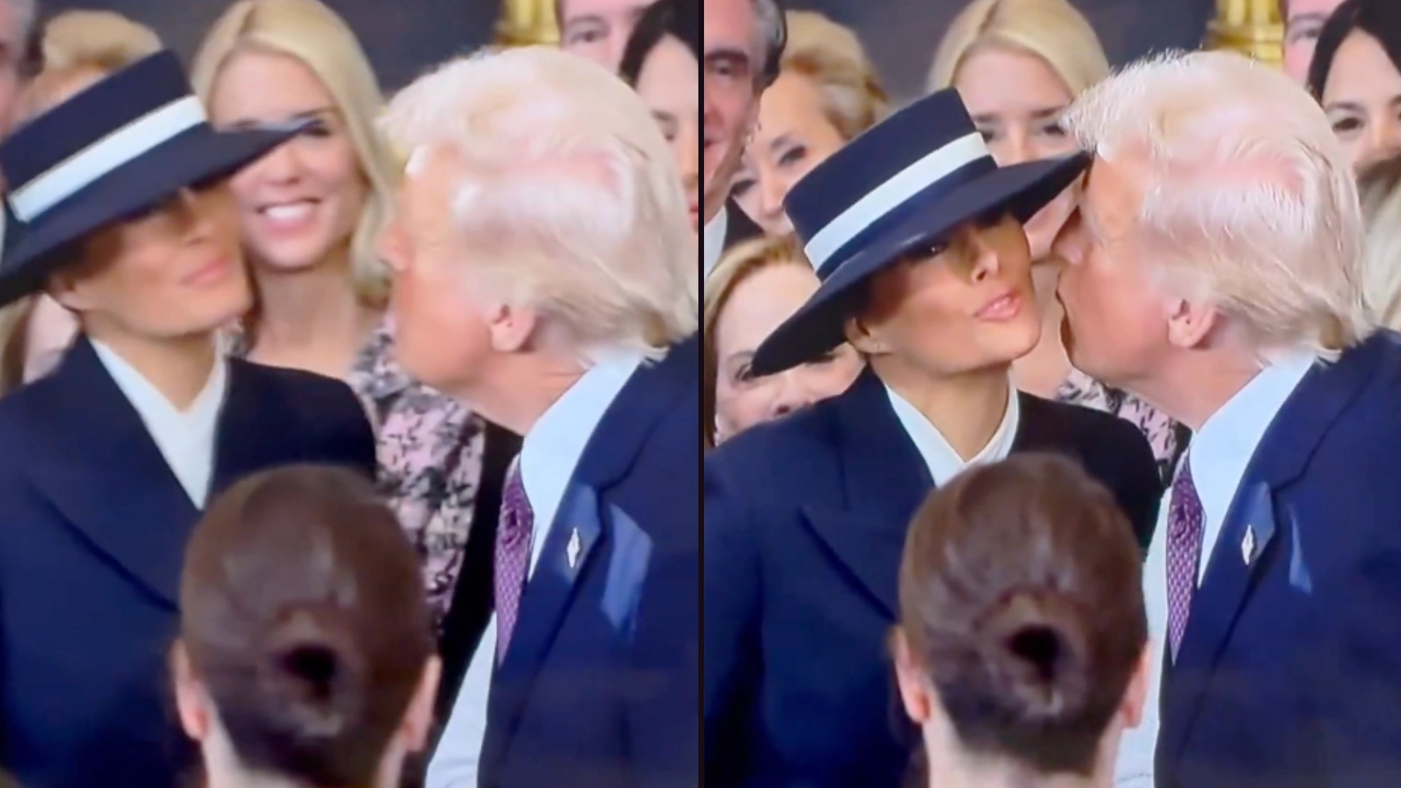 Viewers baffled by Donald Trump's failed attempt to kiss wife Melania during inauguration