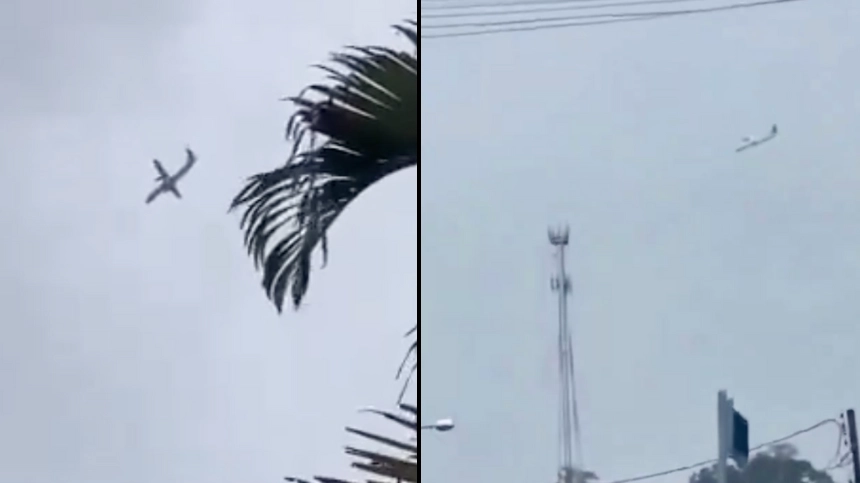 Plane carrying 61 people crashes after losing control mid-air