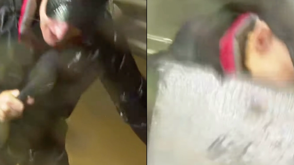 Moment news reporter says 'that wasn't good' as he's hit by flying debris during worrying Hurricane Milton coverage