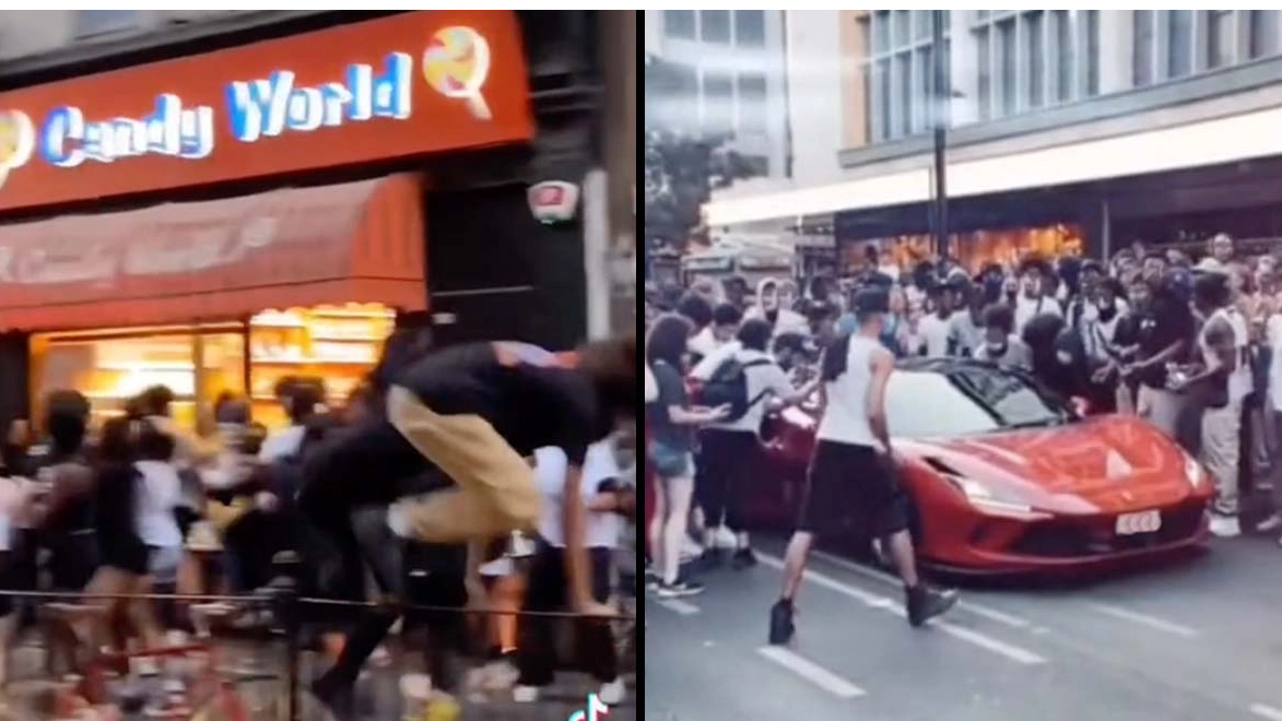 Shops looted, Ferrari jumped on and police assaulted as Friday night chaos ensues