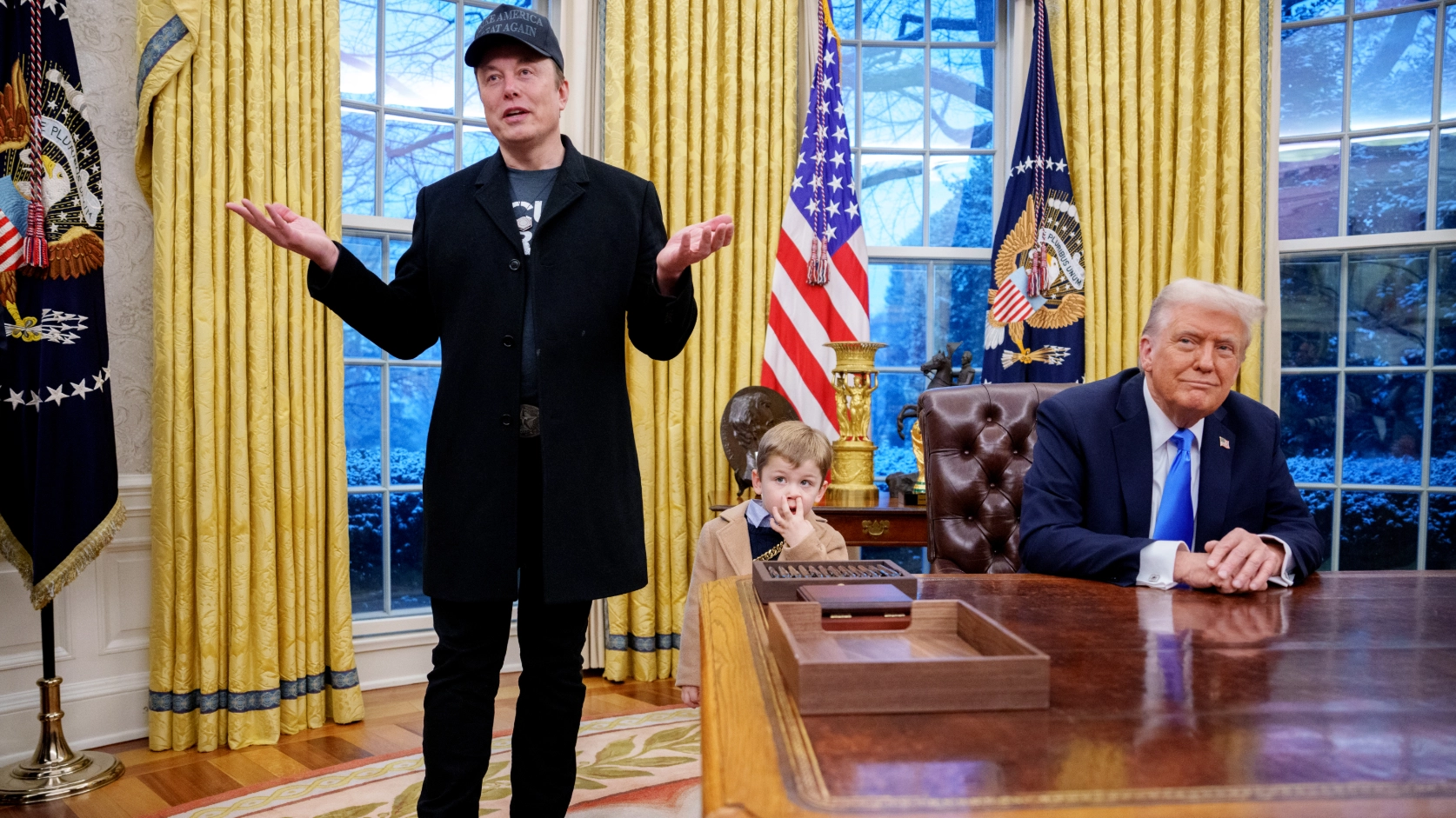 Grimes responds to Elon Musk taking their son into White House as billionaire asked about condoms