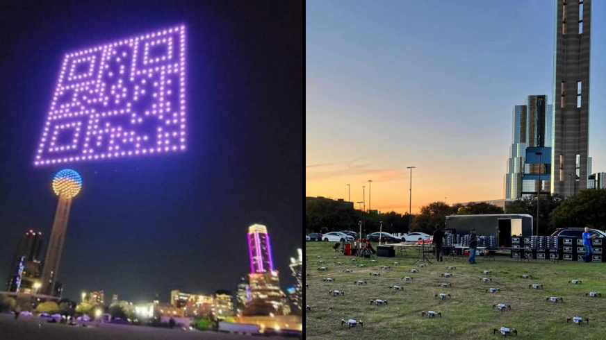 300 Drones Form QR Code To Troll City On April Fool's Day